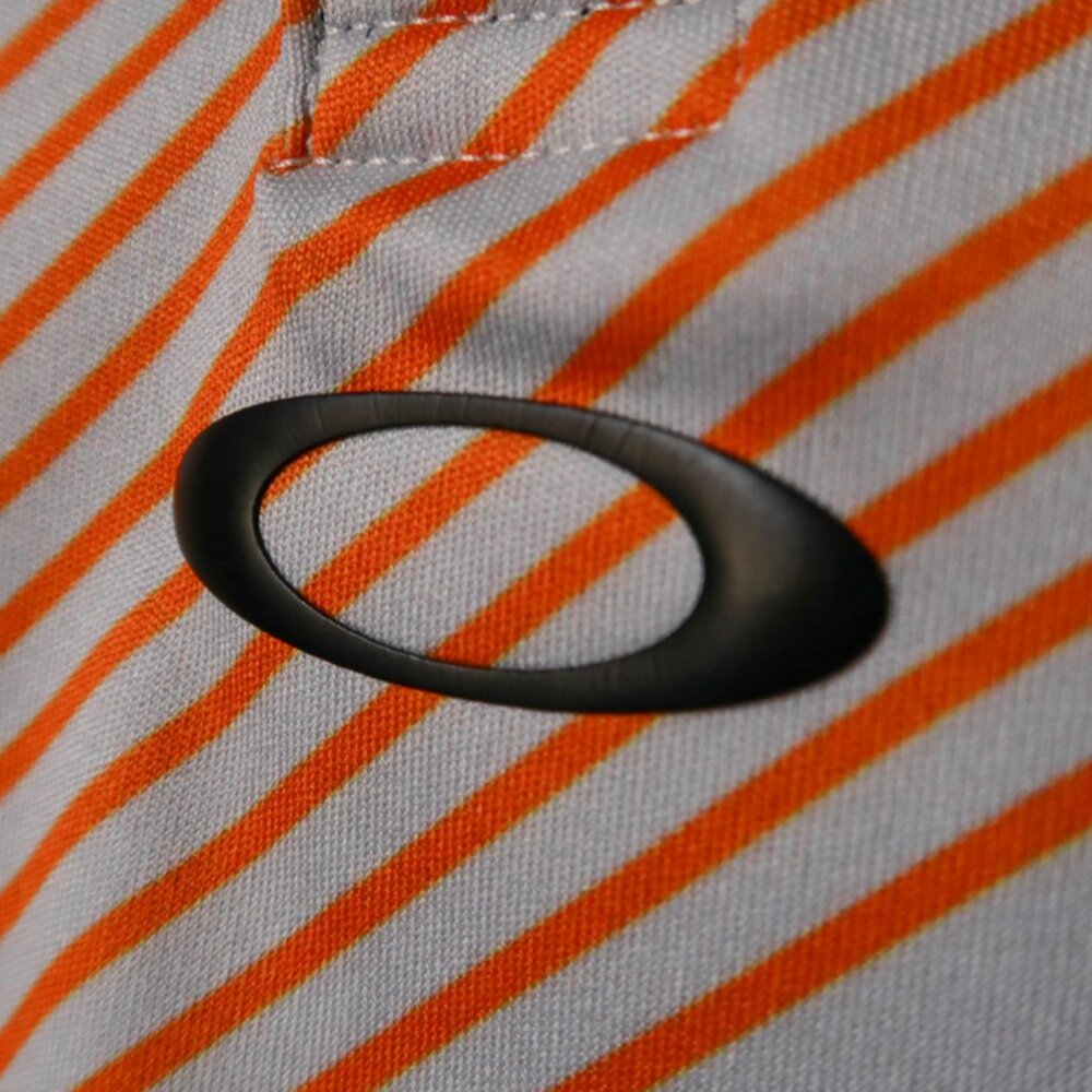 Oakley HydroLix Black Orange Striped Polo (L) ⛳️ - Picture 12 of 14